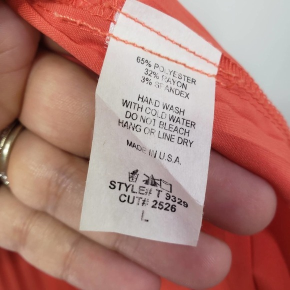 Alythea Coral Pleated Skirt Midi Dress L Sleeveless Cutout Back - Picture 8 of 10